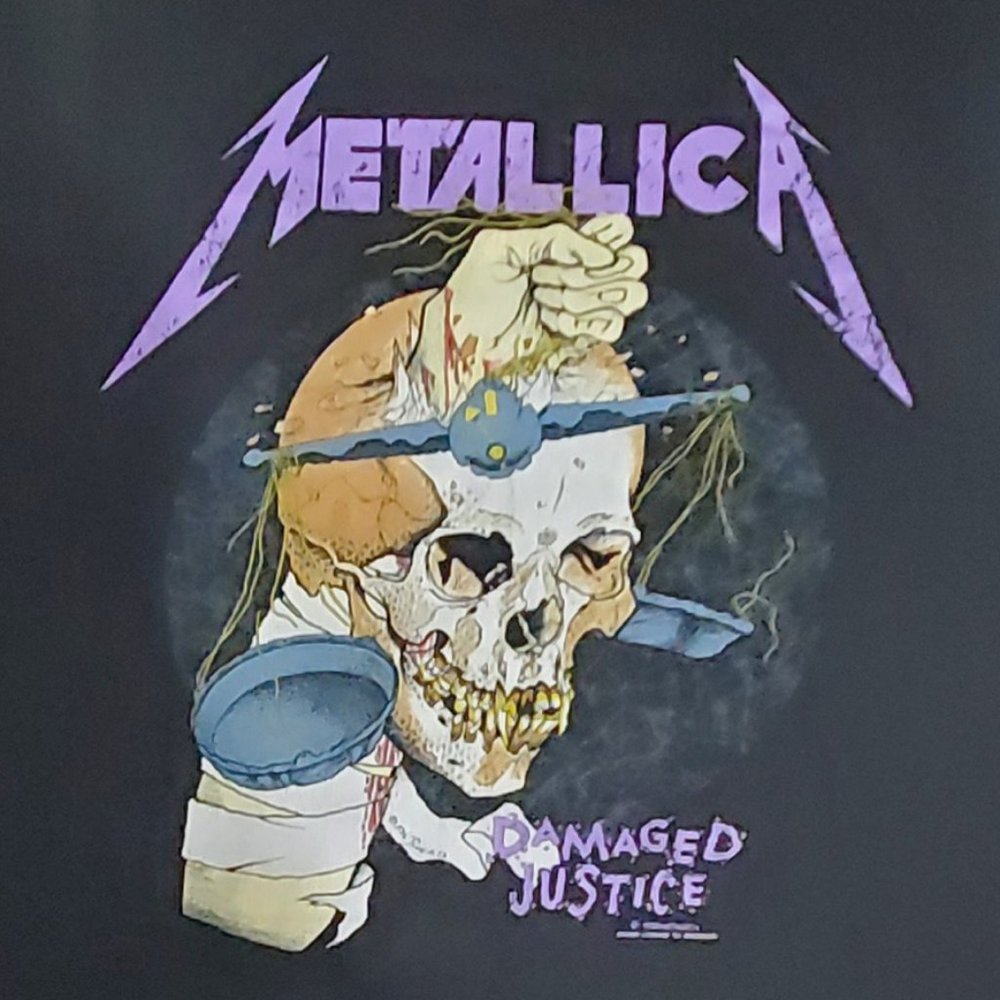 Metallica Damaged Justice Vintage T-Shirt XL 1991 90'S OFFICIAL